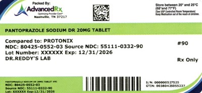 Pantoprazole Sodium DR 20mg #90 - Pantoprazole Sodium DR 80425 0552 03